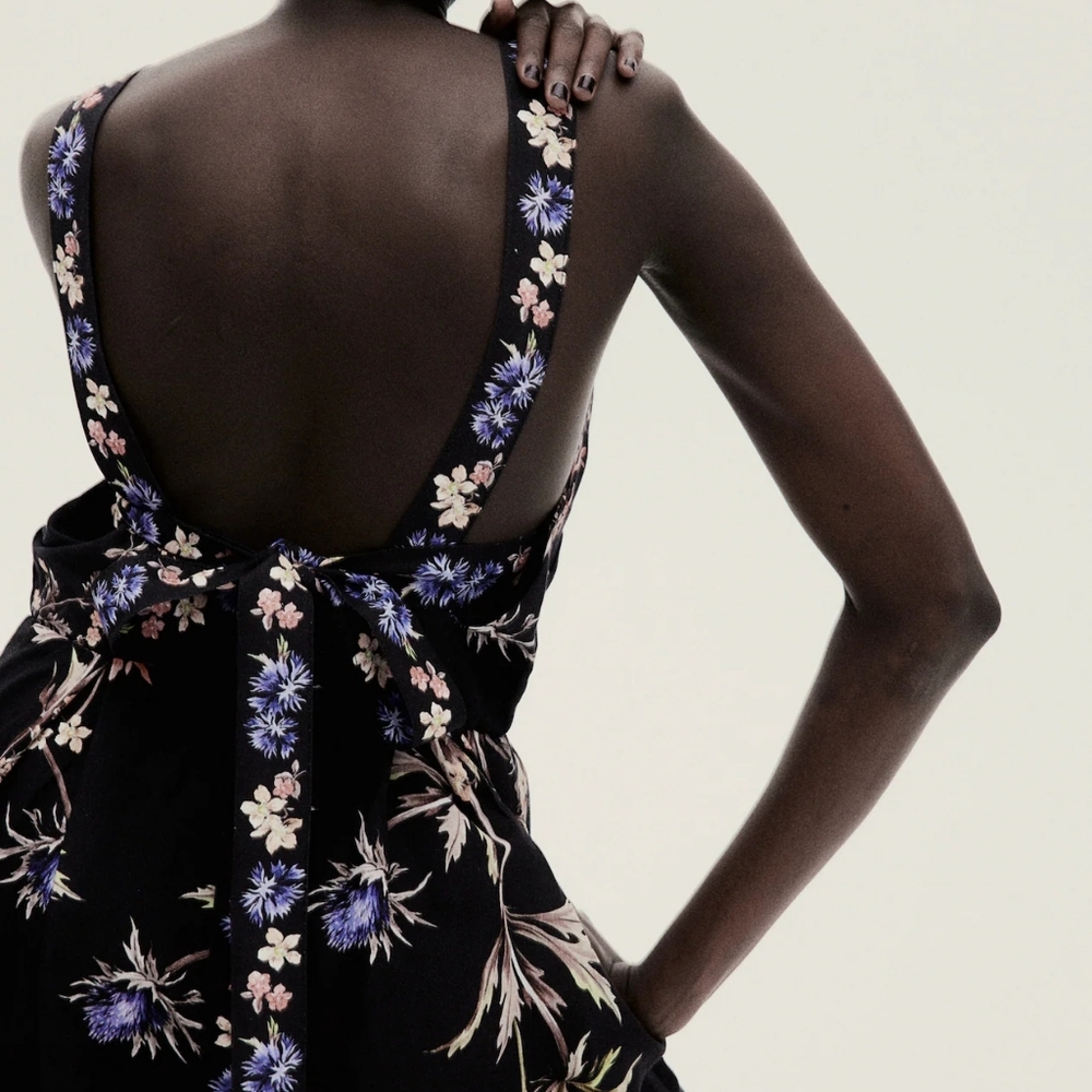 H&M Floral Black Dress Size L